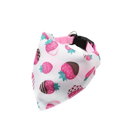 Chocolate Strawberry Bow Tie Collar Bandana